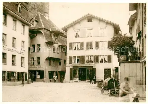 AK / Ansichtskarte Aarau_AG Platz a. Obertor m. Tagblatt Druckerei Stierli um 1890 Aarau_AG