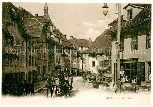 AK / Ansichtskarte Aarau_AG Parkplatz am Rain m. Fuhrwerk um 1893 Aarau_AG