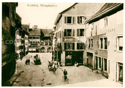AK / Ansichtskarte Aarau_AG Metzgergasse m. Kutsche um 1900 Aarau_AG