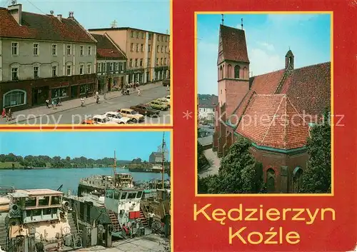 AK / Ansichtskarte Kedzierzyn_Kozle Kirche Schiffsanlegestelle Kedzierzyn_Kozle