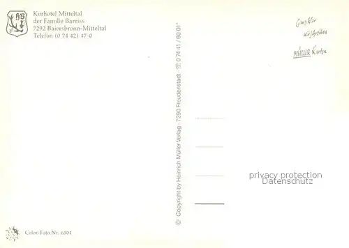 AK / Ansichtskarte Mitteltal_Schwarzwald Kurhotel Mitteltal Bareiss Rezeption Speisesaal Kaminzimmer Mitteltal Schwarzwald