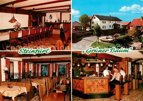 AK / Ansichtskarte Steinfurt_Kuelsheim Speisegaststaette Gruener Baum Gastraeume Bar Steinfurt Kuelsheim