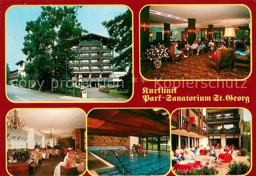 AK / Ansichtskarte Bad_Soden Salmuenster Kurklinik Park Sanatorium St Georg Gastraeume Hallenbad Terrasse Bad_Soden Salmuenster