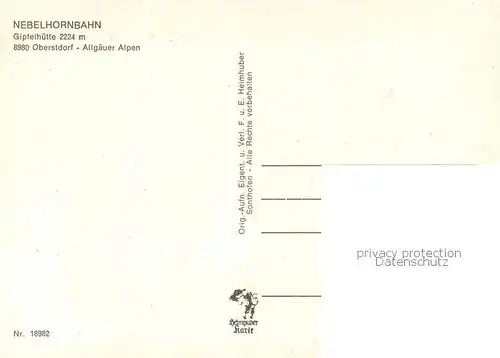 AK / Ansichtskarte Oberstdorf Nebelhornbahn Gipfelhuette Restaurant Terrasse Seilbahn Oberstdorf