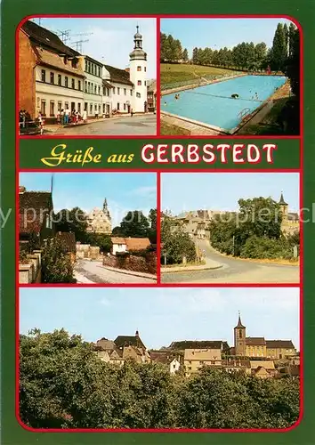 AK / Ansichtskarte Gerbstedt Kirche Freibad Schloss Strassenpartie Gerbstedt