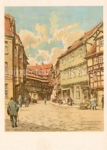AK / Ansichtskarte Alt_Halberstadt Hinter dem Richthause Kuenstlerkarte 