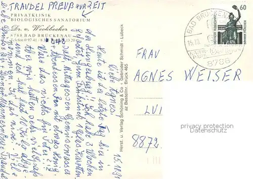 AK / Ansichtskarte Bad_Brueckenau Privatklinik Biologisches Sanatorium Dr v Weckbecker Bad_Brueckenau