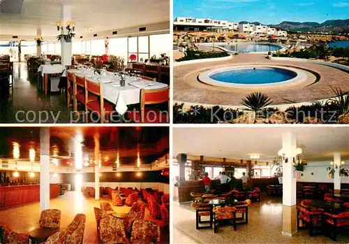 AK / Ansichtskarte Ibiza_Islas_Baleares Club Delfin Speisesaal Foyer Pool Bar Ibiza_Islas_Baleares