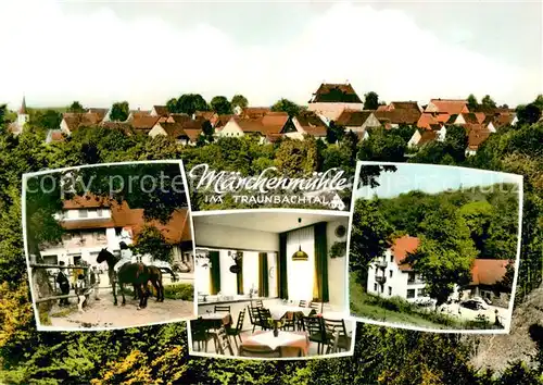 AK / Ansichtskarte Stoeckelsberg Maerchenmuehle im Traunbachtal Pferde Gaststube Stoeckelsberg