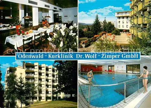 AK / Ansichtskarte Bad_Koenig_Odenwald Kurklinik Dr Wolf Speisesaal Terrasse Hallenbad Bad_Koenig_Odenwald
