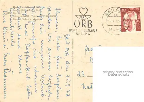 AK / Ansichtskarte Bad_Orb Haus Fernblick Panorama Bad_Orb