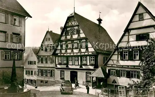 AK / Ansichtskarte Altensteig_Schwarzwald Am Rathaus Fachwerkhaeuser Altensteig_Schwarzwald