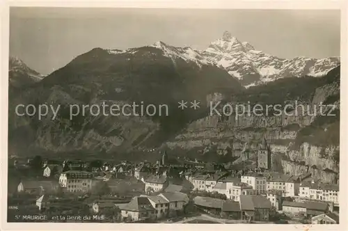 AK / Ansichtskarte St_Maurice__Valais_VS et la Dent du Midi Poste Militaire 