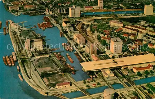 AK / Ansichtskarte Basel_BS Rheinhafen Fliegeraufnahme Basel_BS