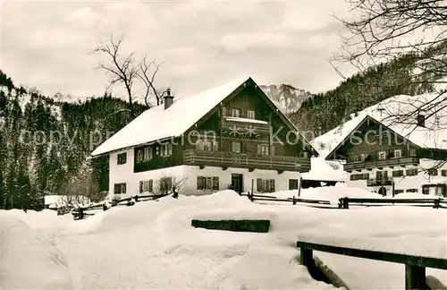 AK / Ansichtskarte Weissbach_Alpenstrasse Zum Ederbauern Winter Schnee Weissbach_Alpenstrasse