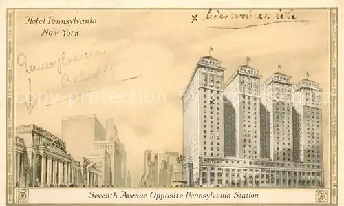 AK / Ansichtskarte New_York_City Hotel Pennsylvania Seventh Avenue New_York_City