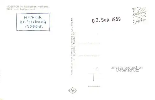 AK / Ansichtskarte Mosbach_Baden Blick vom Rathausturm Fachwerkhaeuser Mosbach_Baden