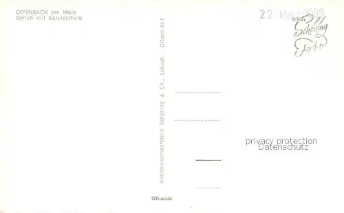 AK / Ansichtskarte Offenbach_Main Schloss m. Berufsschule Offenbach Main