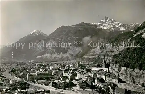 AK / Ansichtskarte St_Maurice__Valais_VS Vue generale Feldpost 