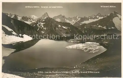 AK / Ansichtskarte Lac_de_Fenetre_Grand_St_Bernard_VS Mt Blanc Grande Jerasse Mt Dolent 