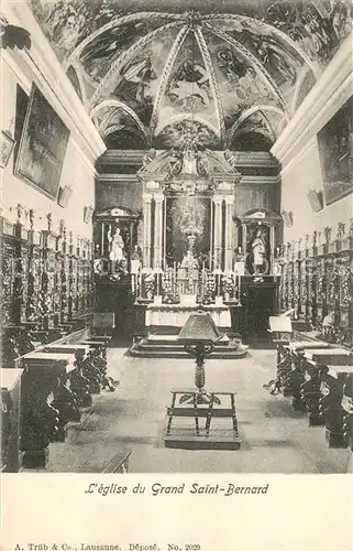 AK / Ansichtskarte Grand_Saint_Bernard Eglise Interieur Grand_Saint_Bernard