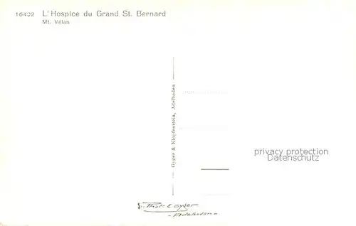 AK / Ansichtskarte Grand_Saint_Bernard Hospice Mt Velan Grand_Saint_Bernard
