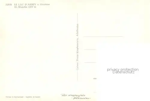 AK / Ansichtskarte Evolene_VS Le Lac dArbey Dent Blanche 