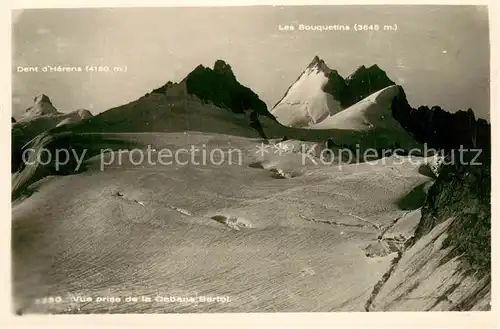 AK / Ansichtskarte Les_Bouquetins_3848m_VS Dent dHerens Vue prise de la Cabane Bertol 
