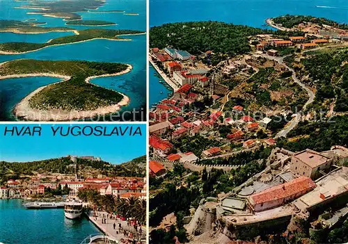 AK / Ansichtskarte Hvar_Croatia Fliegeraufnahmen Hafenpartie 