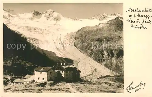 AK / Ansichtskarte Zillertal_Tirol Berlinerhuette Aussenansicht m. Gletscher Zillertal_Tirol