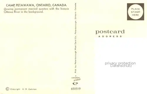 AK / Ansichtskarte Camp_Petawawa_Ontario_Canada Fliegeraufnahme Permament married quaters with Ottawa River 