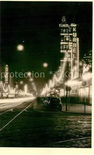 AK / Ansichtskarte Karlsruhe_Baden Kaiserstrasse bei Nacht Karlsruhe_Baden