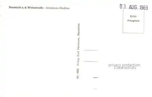 AK / Ansichtskarte Neustadt_Weinstrasse Fliegeraufnahme Schwimm Stadion Neustadt_Weinstrasse