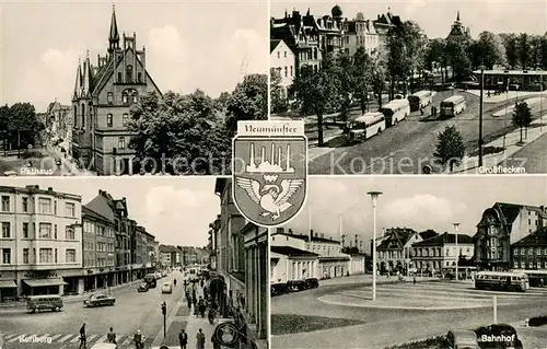 AK / Ansichtskarte Neumuenster__Schleswig Holstein Grossflecken Rathaus Kuhberg Bahnhof 