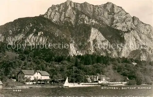 AK / Ansichtskarte Gmunden_Traunsee Gasthof Ramsau m. See Ansicht 