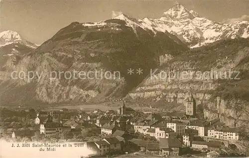 AK / Ansichtskarte Saint_Maurice_VS Saint Maurice et le Dent du Midi Saint_Maurice_VS