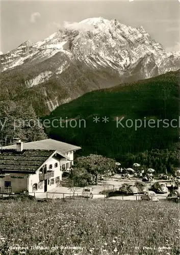 AK / Ansichtskarte Ramsau_Berchtesgaden Gasthaus Zipfhaeusl mit Watzmann Ramsau Berchtesgaden