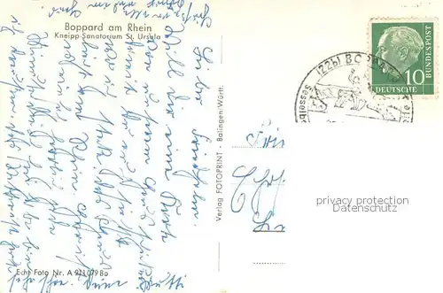 AK / Ansichtskarte Boppard_Rhein Kneipp Sanatorium St. Ursula Boppard Rhein