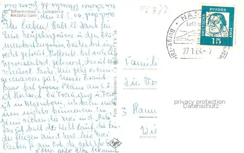 AK / Ansichtskarte Nassau_Lahn Schwimmbad u. Lahnpartie Nassau_Lahn