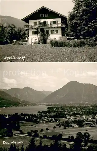 AK / Ansichtskarte Bad_Wiessee Teilansicht m. See u. Sybillenhof Aussenansicht Bad_Wiessee