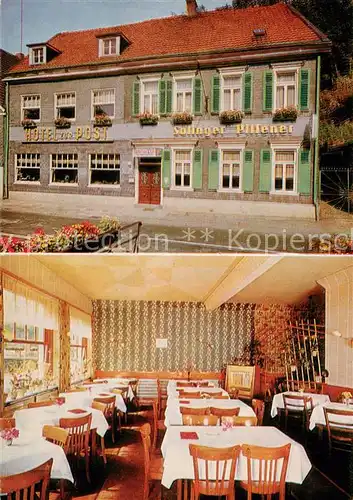 AK / Ansichtskarte Burg_Wupper Hotel zur Post Gastraum Burg Wupper