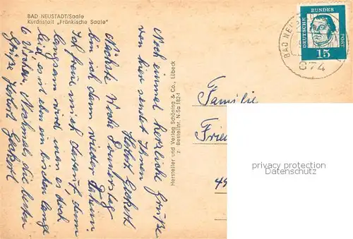 AK / Ansichtskarte Bad_Neustadt Kuranstalt Fraenkische Saale Bad_Neustadt
