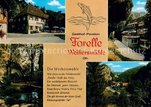AK / Ansichtskarte Weihersmuehle_Weismain Gasthof Pension Forelle Panorama Weihersmuehle_Weismain