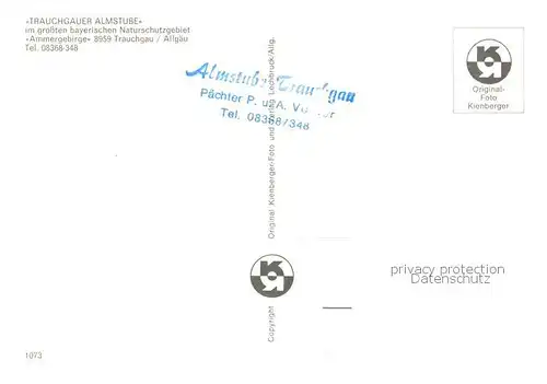 AK / Ansichtskarte Trauchgau Trauchgauer Almstube Gaststube Panorama Trauchgau