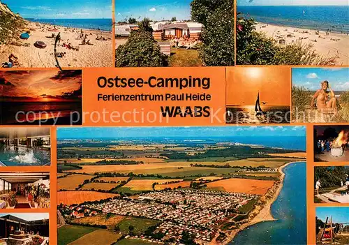 AK / Ansichtskarte Waabs Ostsee Camping Ferienzentrum Paul Heide Teilansichten Strandpartien  Waabs