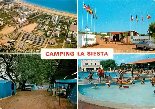 AK / Ansichtskarte Salou_ES Camping La Siesta Fliegeraufnahme Schwimmbad 
