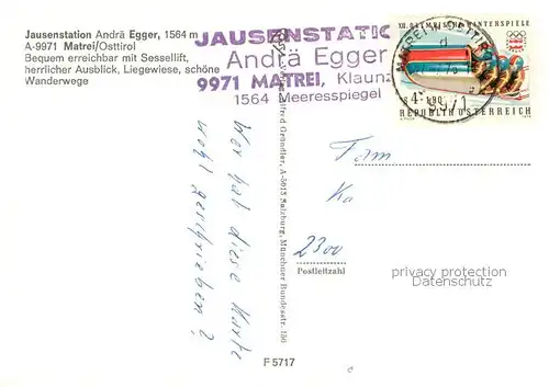 AK / Ansichtskarte Matrei_Osttirol Jausenstation Andrae Egger Panorama Matrei_Osttirol