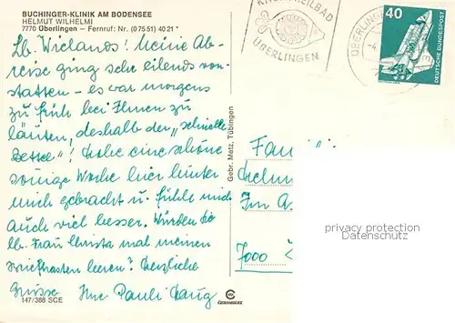 AK / Ansichtskarte ueberlingen_Bodensee Buchinger Klinik   ueberlingen Bodensee