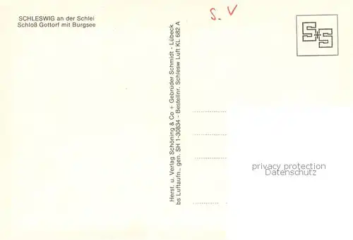 AK / Ansichtskarte Schleswig_Schlei Schloss Gottorf mit Burgsee Fliegeraufnahme Schleswig_Schlei