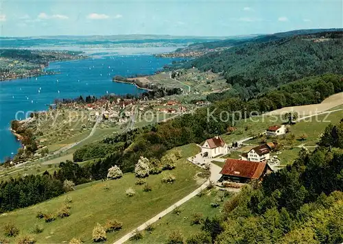 AK / Ansichtskarte Klingenzell Restaurant Klingenzellerhof mit Mammern und Untersee Fliegeraufnahme Klingenzell